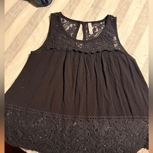 Xhilaration Black Lace Tank Top